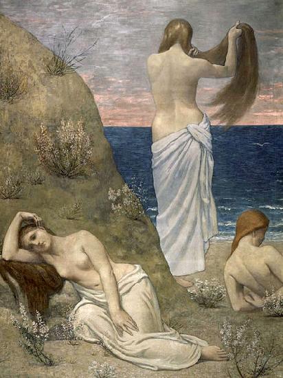 Pierre Puvis de Chavannes Young Girls on the Edge of the Sea oil painting picture